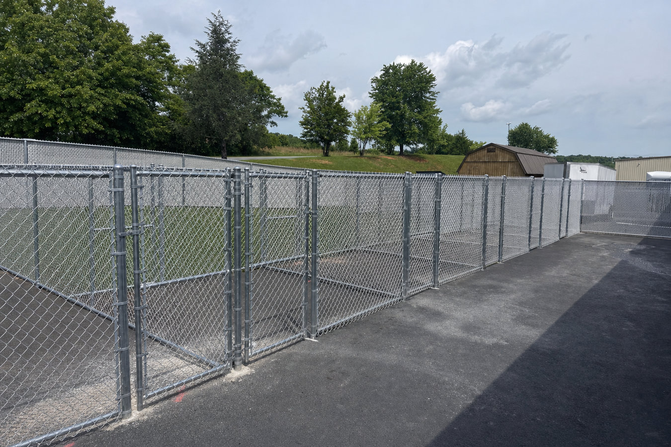 Commercial fence installation