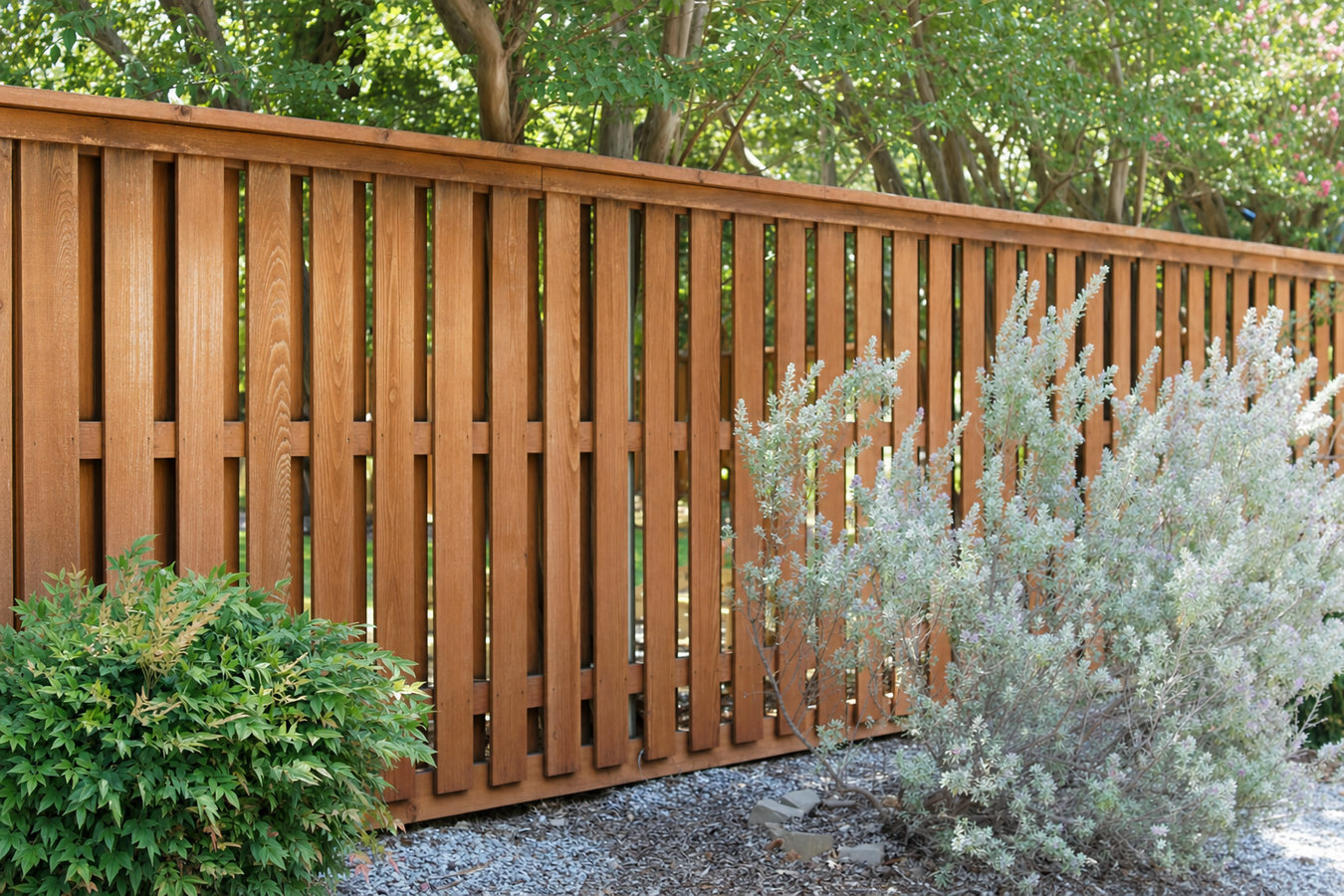 Wood fence installation
